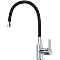 Auralum® Mezclador Grifo Cocina con Aireador Libremente Orientable Ajustable Grifos de Fregadero en Latón Negro y…